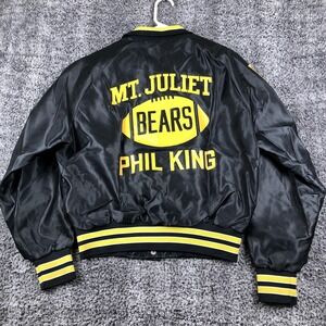 Vintage Mt. Juliet Bears Jacket Mens Small Black Football Hilton USA 80s